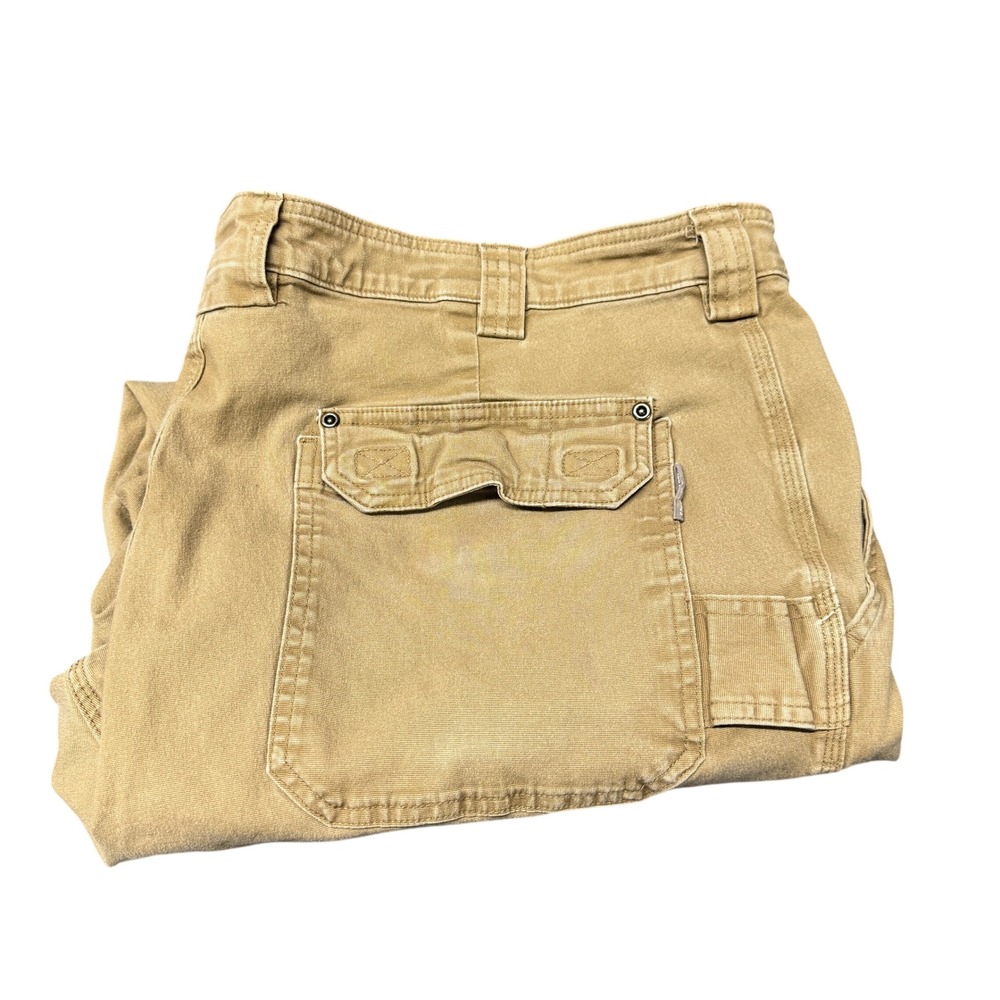 Duluth Trading Cargo Pants Mens 46x30 (45x28 ACTUAL) Flex Fire Hose Tan Workwear